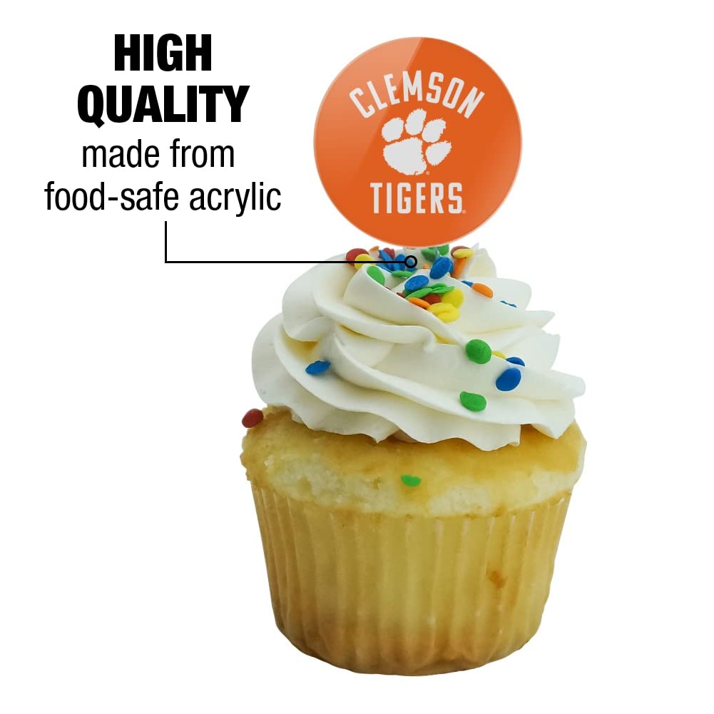 Clemson University Tigers Logo Cupcake Picks Toppers Decoration Set Of 6
