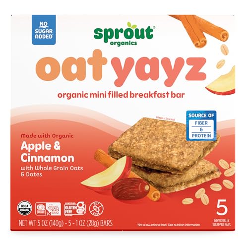 Sprout Organics  OatYayz Toddler Snack Bars  Apple & Cinnamon (30 Bars)