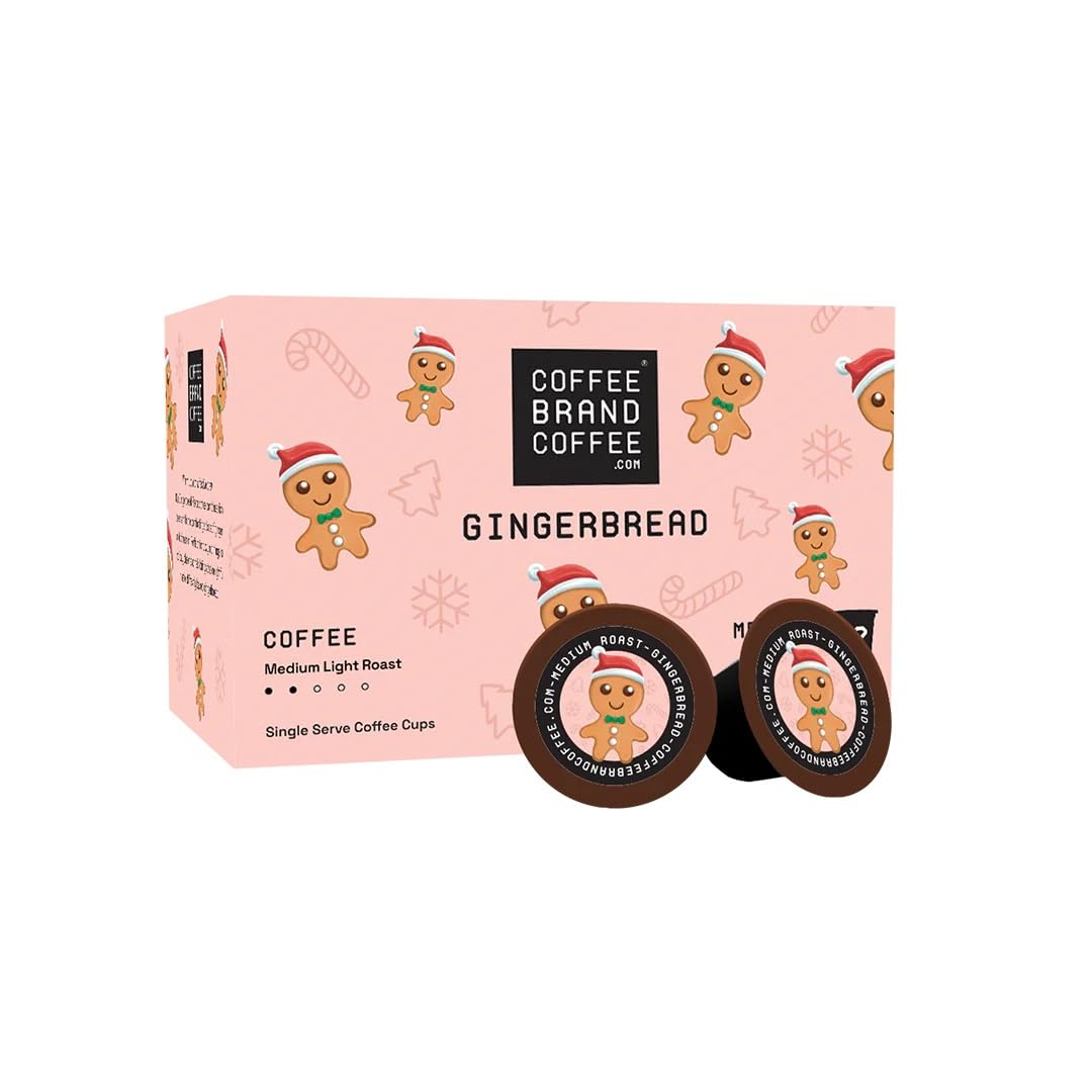 Coffee Brand Coffee Gingerbread Flavored Coffee Kcups Sweetness of Freshly Baked | Medium Light Roast Features Cinnamon  Nutmeg  and Molasses | 12 Pack