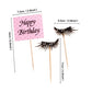 Keaziu 35pc Makeup Cupcake Toppers Happy Birthday Glitter Cake Decoration Supplies - Pink