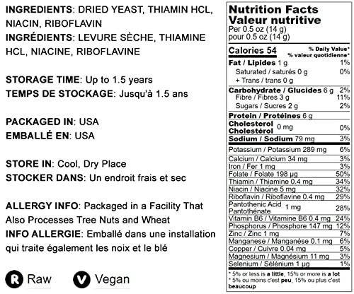 Food To Live Nutritional Yeast Flakes, 2.5 Pounds Fortified Large Flakes, Inactive, Unsweetened, Vegan Thickener, Bulk. Good Sou