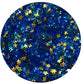 Sprinkle Deco Edible Glitter - Royal Blue with Gold Stars - 0.15 oz Jar for Cakes and Cupcakes