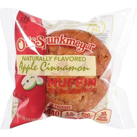 Otis Spunkmeyer Apple Cinnamon Muffin, 24 Pack, Individually Wrapped