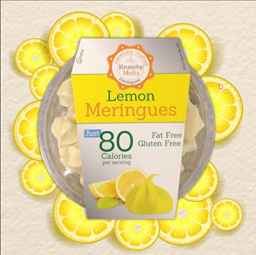 Krunchy Melts Original Meringue Cookies | Lemon Flavor | Only 80 Calories Per Serving | Fat Free, Gluten Free, Dairy Free (4 Oz)