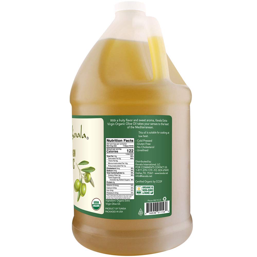 Kevala Organic Extra Virgin Olive Oil, 1 Gallon, 128 Fl Oz
