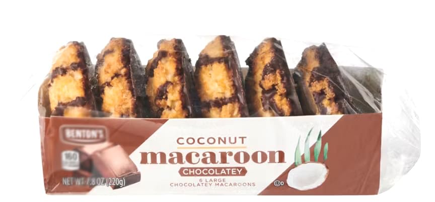 Belgian Chocolate Coconut Macaroons Jumbo 7.8oz Pack, Real Cocoa - Chocolatey & Soft Chewy Drizzling - Kosher - Gluten Free