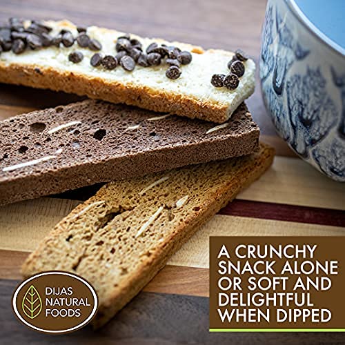 Dijas Natural Foods Crunchy Biscotti Cookies, Fat Free, All Natural, 5oz (Pack of 4), Original Variety