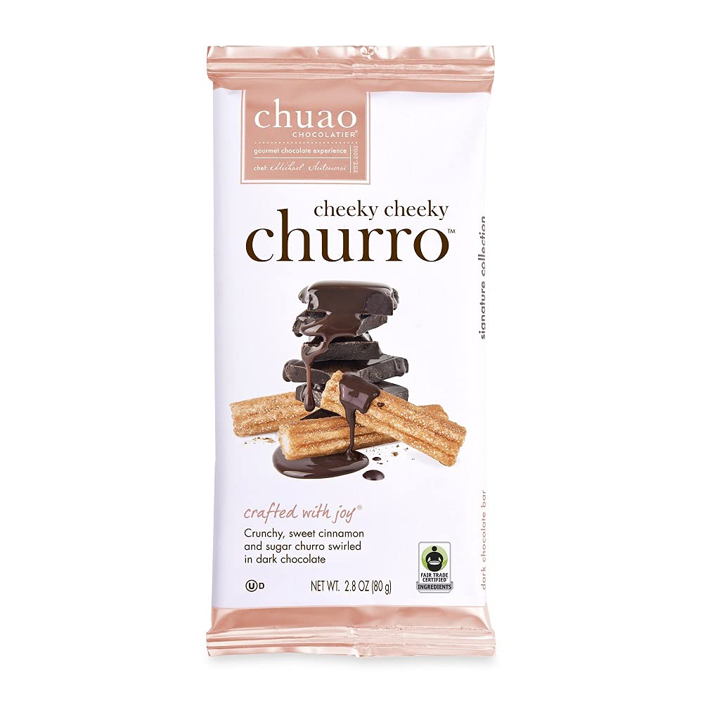 Chuao Chocolatier Cheeky Cheeky Churro Dark Chocolate Gourmet Bars | For Gift Baskets, Birthday, Thank You, Care Package| 3 Pack, 2.8 Oz Each