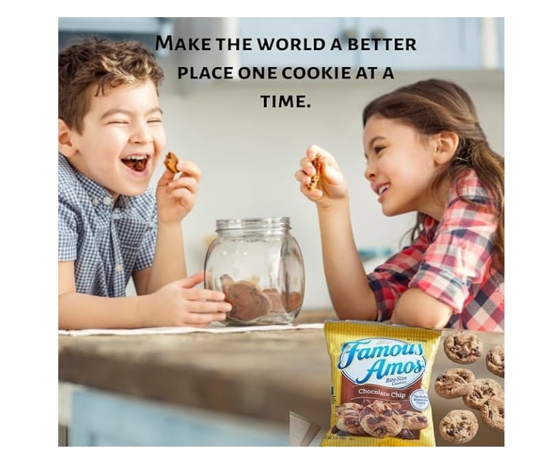 Famousamos Chocolate Chip Cookies, Bite-Size, 2 Oz Bags, 42 Count