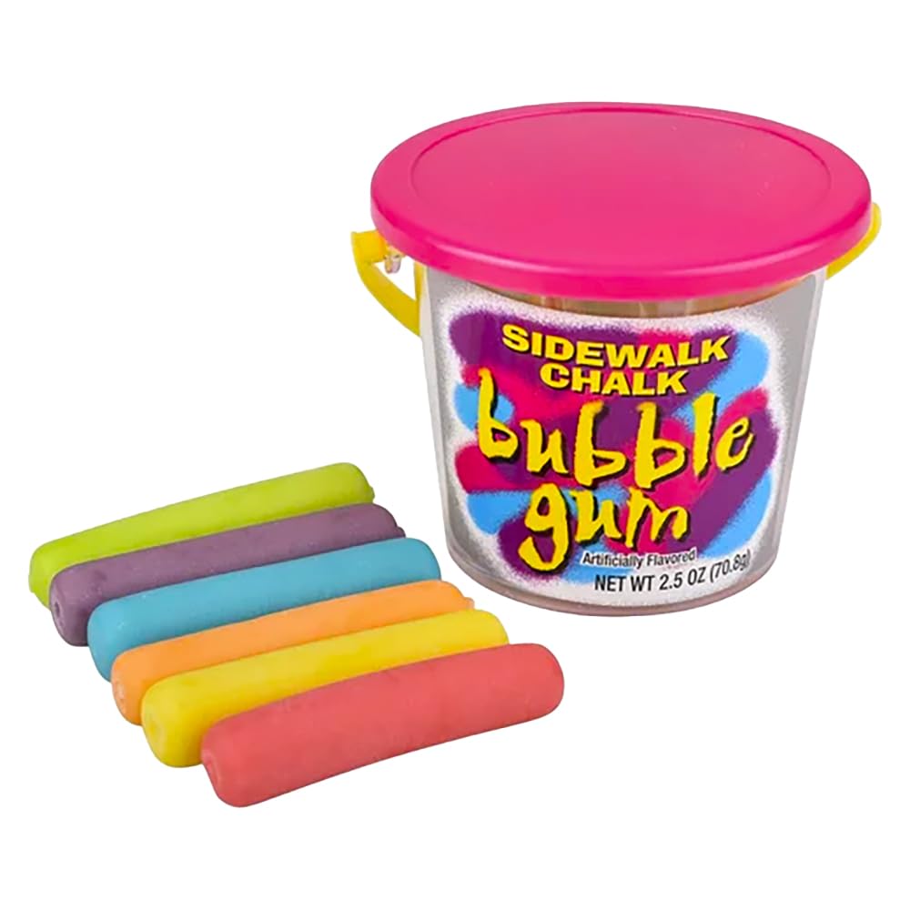 Fruidles Bubble Gum, Sidewalk Chalk Shape, Individually Wrapped, 6-Pack