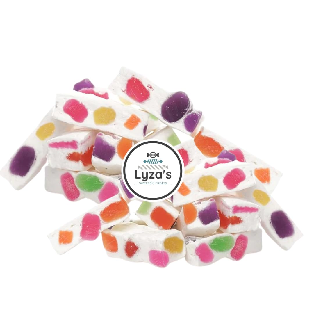 Italian Jujube Nougat Candies - Soft & Chewy With Fruity Jelly Beans Gift - Bulk Bags By Lyza's Sweets & Treats (14 Ounce, Tropi
