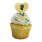 GRAPHICS & MORE Cupcake Toppers Set of 6, Acrylic, Worcester State, Heart Decoration, One Size, Model CUPCAKE.HEART.CLCWOS.Z007183