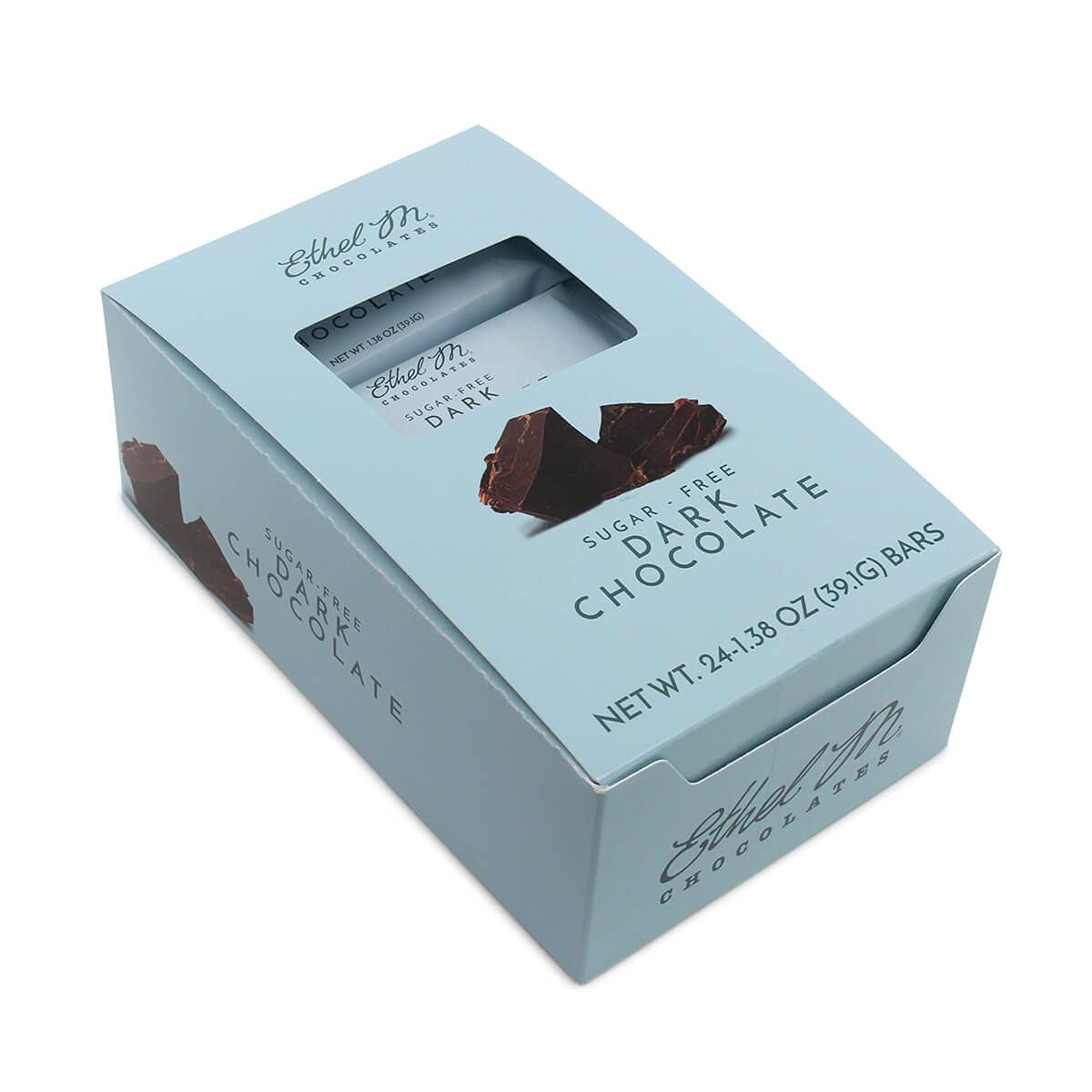 Ethel M Chocolates Top-Grade Sugar Free Dark Chocolates Bars Box Of 24 - Individually Wrapped Sugar Free Dark Chocolate Candy Bars