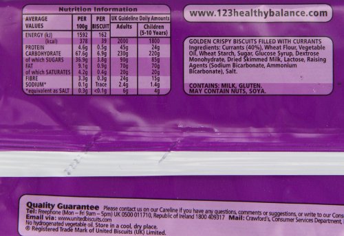 Crawfords Garibaldi Biscuits, 100g (Pack of 12) - Deliciously Crunchy Treats, Perfect for Snacking or Sharing