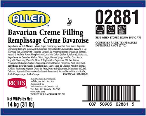 Rich'S Jw Allen Filling, Bavarian Cream, 496 Oz