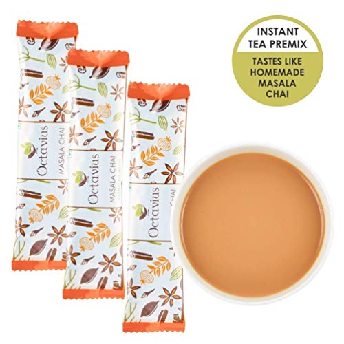 Octavius | Indian Masala (No Added Sugar) Premix Tea - 50 Pouches | Low Sugar | Readymade Tea Mix | Ready Tea | Premix Tea Powde