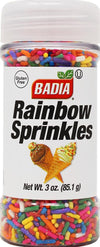 Badia Rainbow Sprinkles 3 oz - Colorful Topping for Ice Cream, Cakes, Cookies, Cupcakes & Desserts - Sweet Decoration for Baking
