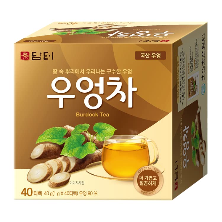 Damtuh Korean Burdock Root Tea – Herbal Wellness & Soothing Drink, Caffeine-Free – 40 Tea Bags (1.5G Each)
