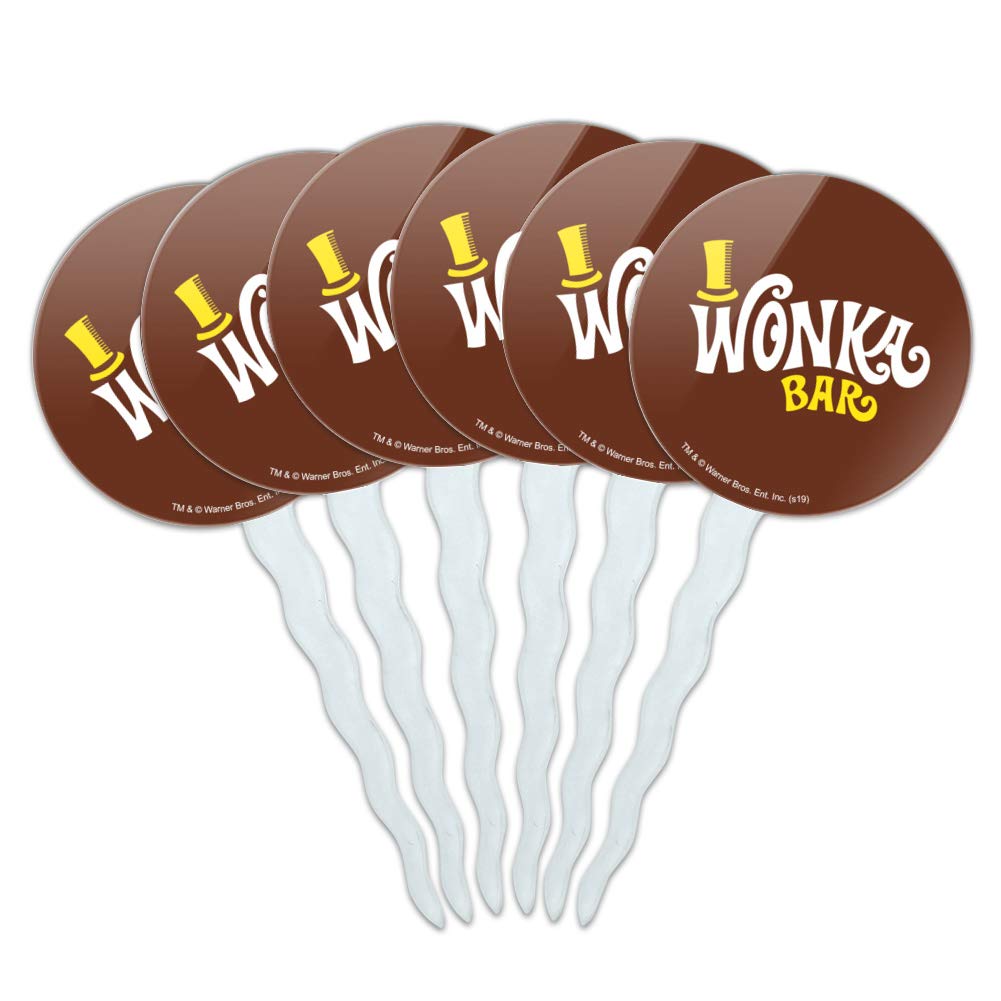 GRAPHICS & MORE Cupcake Picks Set of 6, Willy Wonka Chocolate Factory, Multi-Color, Model CUPCAKE.ROUND.WBGAM092.Z004894_8