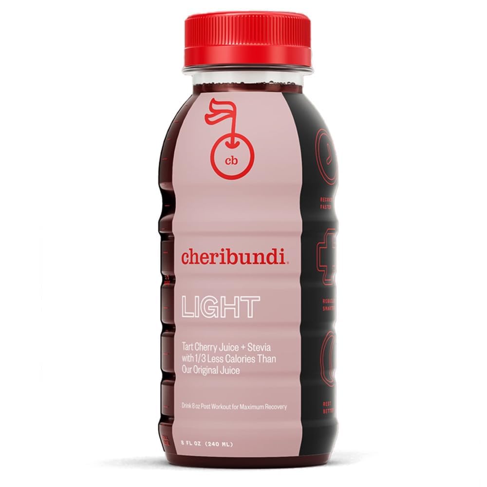 Cheribundi Tart Cherry Juice - Reduced Calorie - 8 oz, 24 Pack - Post Workout Recovery Drink for Athletes