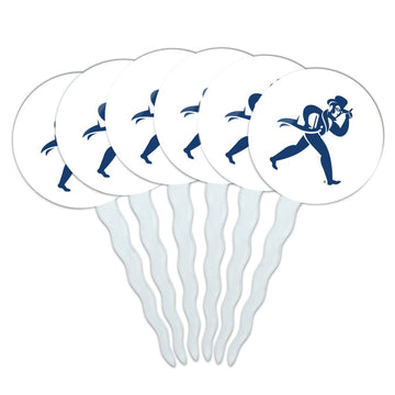 Washburn University Secondary Logo Cupcake Picks Toppers Decoration Set of 6