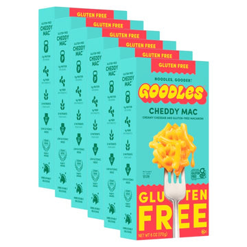 GOODLES Gluten-Free Cheddy Mac 6-pack, 6oz - 13g Protein & 4g Fiber per serving, 21 Nutrients from Plants and Made with REAL Che