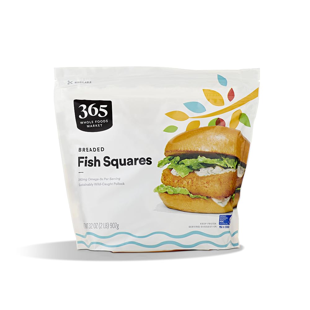 365 Everyday Value Wild Caught Breaded Fish Squares (Frozen), 32 oz