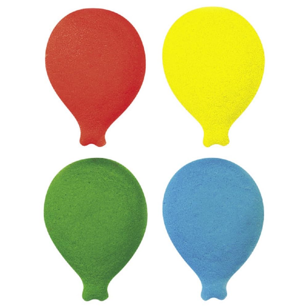 Red, Yellow, Green, and Blue Balloon Edible Sugar Cake Toppers, 12 Count