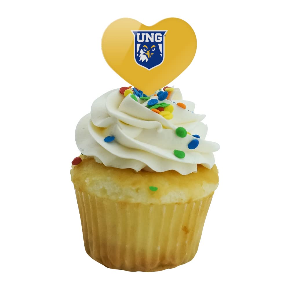 GRAPHICS & MORE Cupcake Picks Set of 6, Acrylic, University of North Georgia, One Size, Heart Decoration Toppers