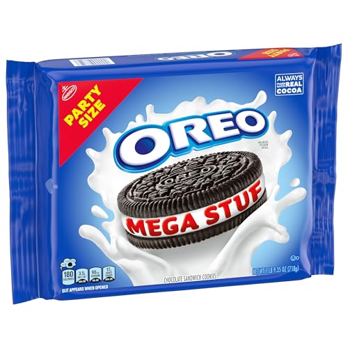 OREO Mega Stuf Chocolate Sandwich Cookies, Party Size, 1 lb 9.35 oz (Pack of 2)