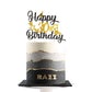 30Th Birthday Cake Topper, Black Gold Glitter Cupcake Topper For Happy 30Th Birthday Party Decorations Supplies For Men Or Women