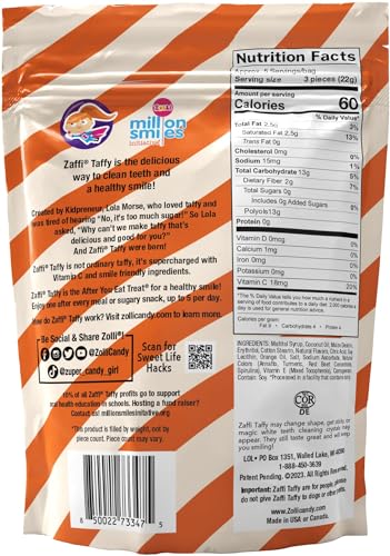 Zaffi Taffy Orange Cream - Indulge in the Creamy Citrus Flavor of Orange Cream Zaffi Taffy, 5oz Bag (Pack of 2)