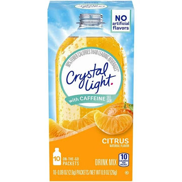 Crystal Light Sugar-Free Energy Drink Mix, Citrus Flavor, 10 Count, 0.9 Ounce, Pack of 1, Orange