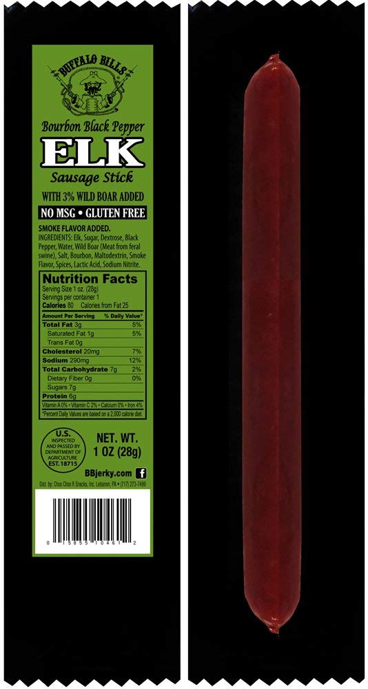 Buffalo Bills spirit-inspired flavor Black Pepper Elk Game Sticks, 15 Ounce Tub, 15 Sticks