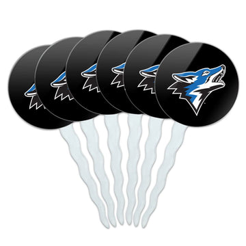 California State University San Bernardino Secondary Logo Cupcake Picks Toppers Decoration Set of 6