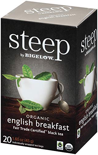 Bigelow Tea Organic English Breakfast Tea, Fair Trade, Gluten-Free, 20 Count Box (Pack of 3)