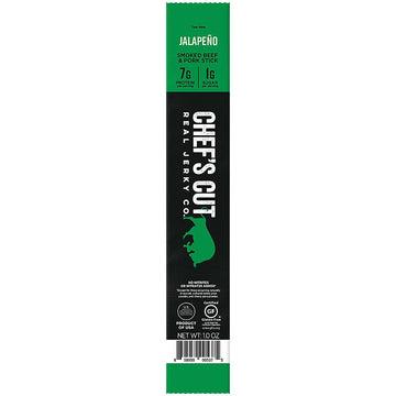 Chefs Cut Real Snack Sticks | High Protein Meat Snack Sticks with 8g Protein  Gluten Free  Keto-Friendly| enhanced Smoked Beef & Pork Blend | Jalapeo Heat | 1 oz Stick (16-Count Bag)