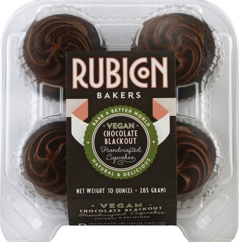 Rubicon Bakery, Cupcake Vegan Chocolate Blackout, 10 Ounce (Pack of 1)