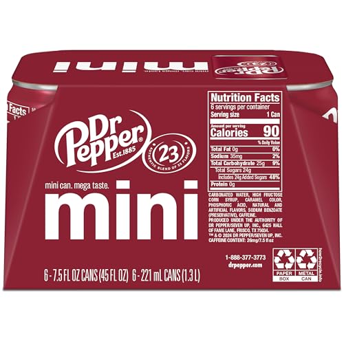 DR PEPPER - MINI CANS, 7.5 OZ, 6 PK