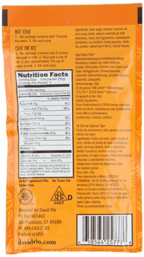 David Rio Chai Tea Single Serve Packets, Tiger Spice, 12 Count (Pack Of 4)