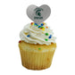 GRAPHICS & MORE Cupcake Toppers Set of 6, Acrylic, Michigan State Spartans Heart Love Design