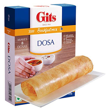 Gits Instant Rice Dosa Breakfast Mix, Makes 8 Per Pack, Pure Veg, South Indian Breakfast Mix, 200G