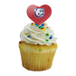GRAPHICS & MORE Cupcake Picks Set of 6 - Acrylic Heart Toppers - Louisiana Tech University - One Size