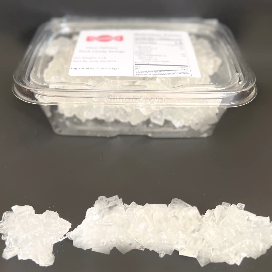 SweetGlob Old Fashioned Rock Candy Crystals on Strings (Clear White, 3 Pound)
