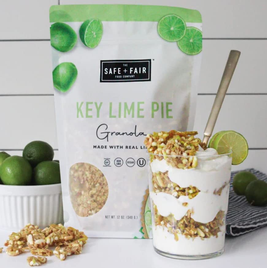 Safe + Fair Key Lime Pie Granola - Gluten-Free, Dairy Free And Vegan Breakfast, Snack Or Dessert - Free From Top 9 Allergens, Tr