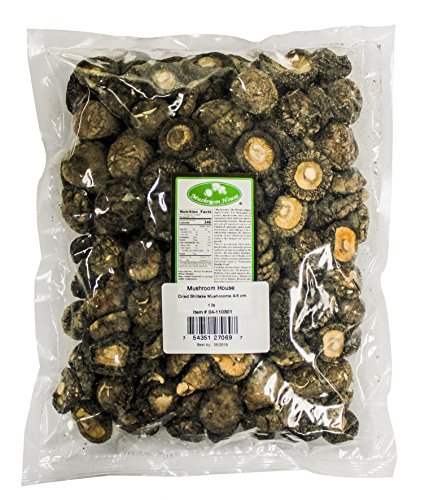 Mushroom House Dried Mushrooms, Shiitake, 4-6 Cm, 1 Pound