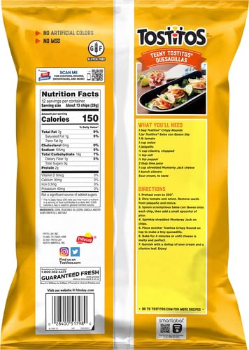 Tostitos Tortilla Chips Crispy Rounds, 12 Oz