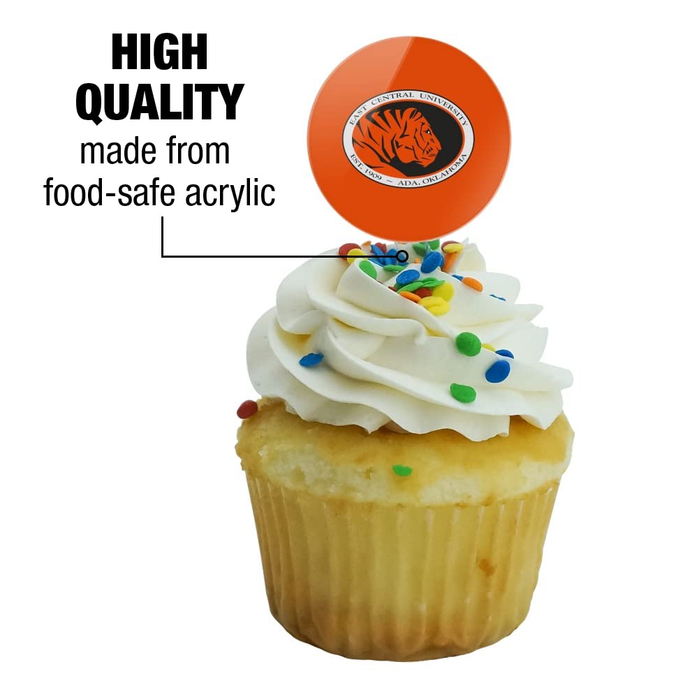 East Central University Primary Logo Cupcake Picks Toppers Decoration Set Of 6