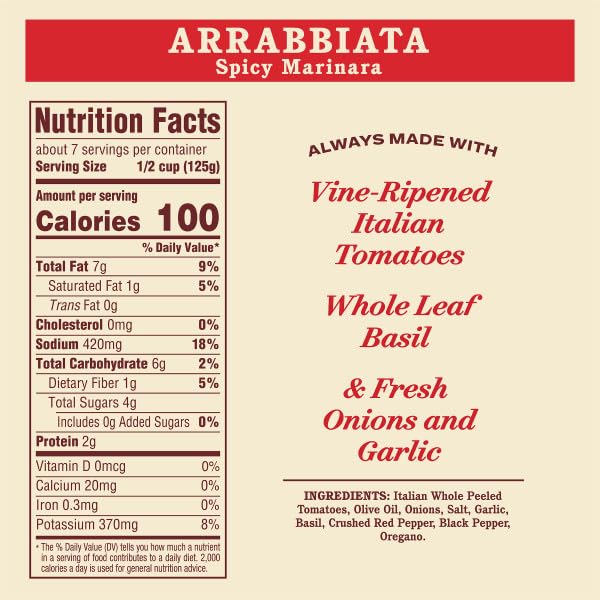 Raos Homemade All Natural Arrabbiata Sauce, 32 Ounce (Pack of 6)