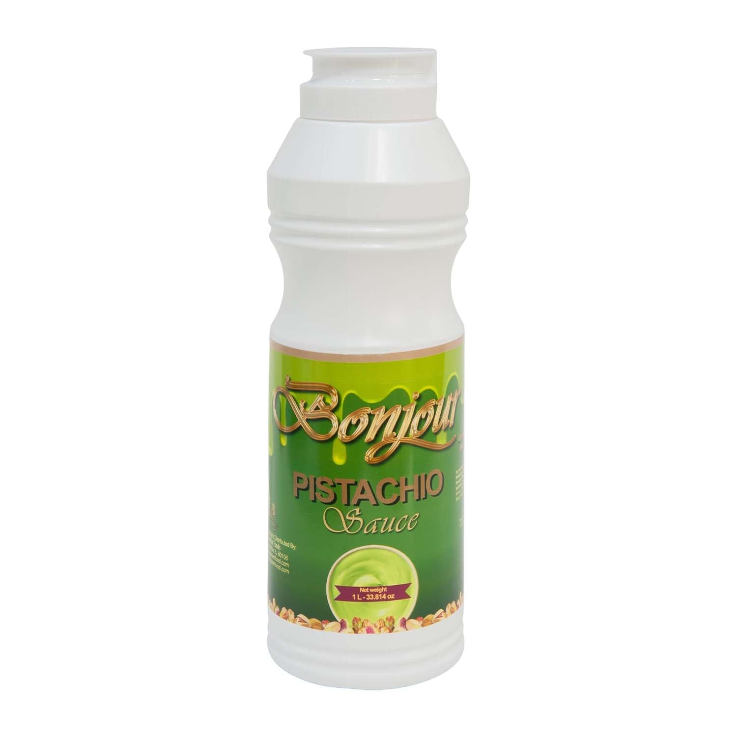 Bonjour Pistachio Sauce - Creamy Dessert Topping for Ice Cream & Cakes - 2.20 LB (35.20 oz)